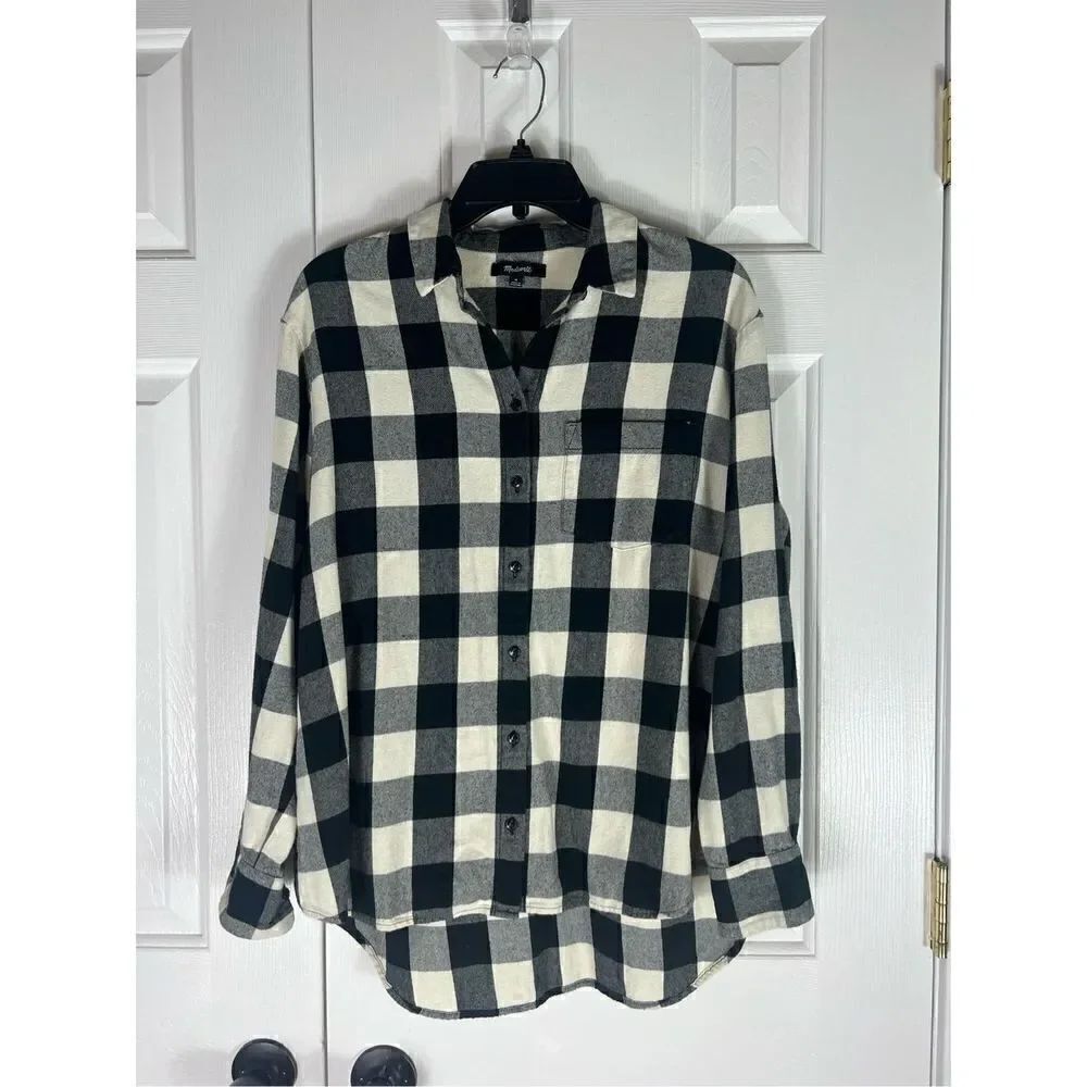 Madewell Womens Plaid Button Up Blouse Size M